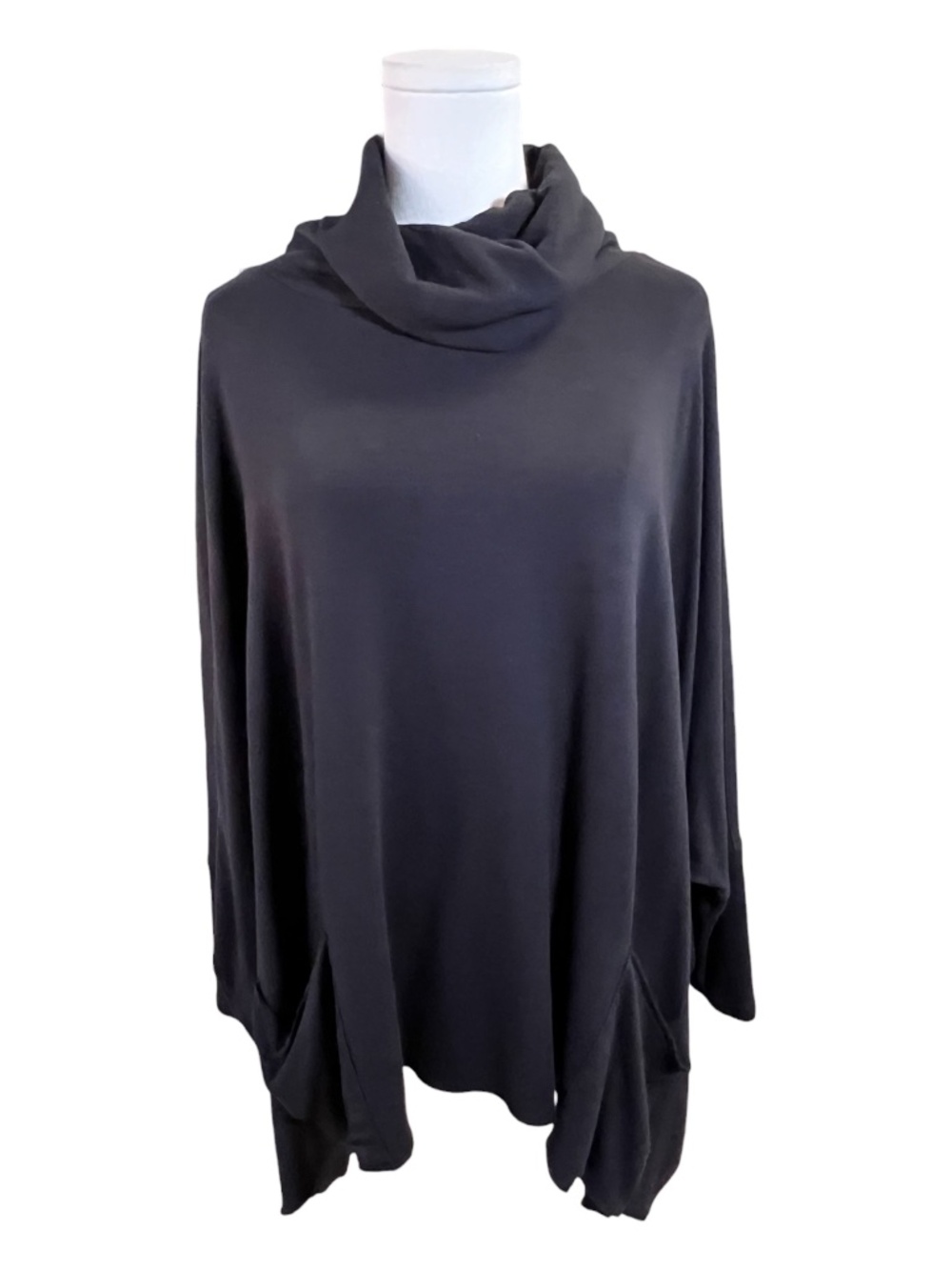 EUC+ Jofit black cowl neck poncho with dolman sleeves | size M/L